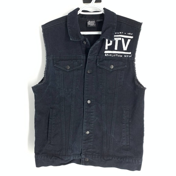 Pierce The Veil Band Black Denim Vest 